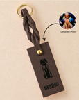 Custom Engraved Leather Keychain - Classic