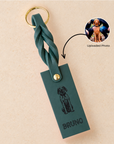 Custom Engraved Leather Keychain - Forest