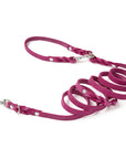 Butter 3x verstellbare Leder Hundeleine - Flamingo