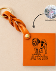 Custom Engraved Leather Keychain - Pumpkin