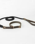 Touch of Leather Retriever Dog Leash - Nero