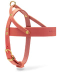 Butter Leder Hundegeschirr - Coral Pink