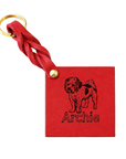 Custom Engraved Leather Keychain - Chilli Red