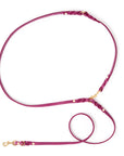 Butter 3x verstellbare Leder Hundeleine - Flamingo