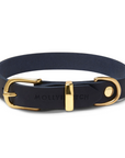 "Butter" Leder Hundehalsband - Navy Blau
