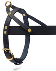 Butter Leder Hundegeschirr - Navy Blau
