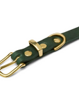 Butter Leather Dog Collar - Forest Green