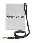 Butter Leather City Dog Leash - Forest Green