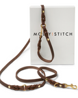 Butter Leather 3x Adjustable Dog Leash - Classic Brown