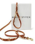 Butter Leather 3x Adjustable Dog Leash - Sahara Cognac