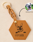 Custom Engraved Leather Keychain - Sahara