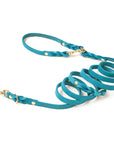 Butter Leather 3x verstellbare Hundeleine - Fiji Blue