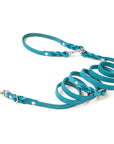 Butter Leather 3x verstellbare Hundeleine - Fiji Blue