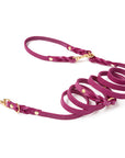 Butter 3x verstellbare Leder Hundeleine - Flamingo