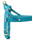 Butter Leder Hundegeschirr - Fiji Blau