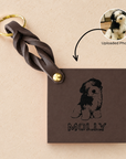 Custom Engraved Leather Keychain - Classic
