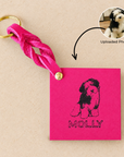 Custom Engraved Leather Keychain - Flamingo