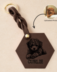 Custom Engraved Leather Keychain - Classic