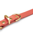 Butter Leather Dog Collar - Coral Pink