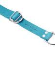 Butter Leather Retriever Dog Collar - Fiji Blue