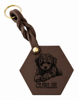 Custom Engraved Leather Keychain - Classic
