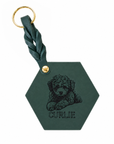 Custom Engraved Leather Keychain - Forest