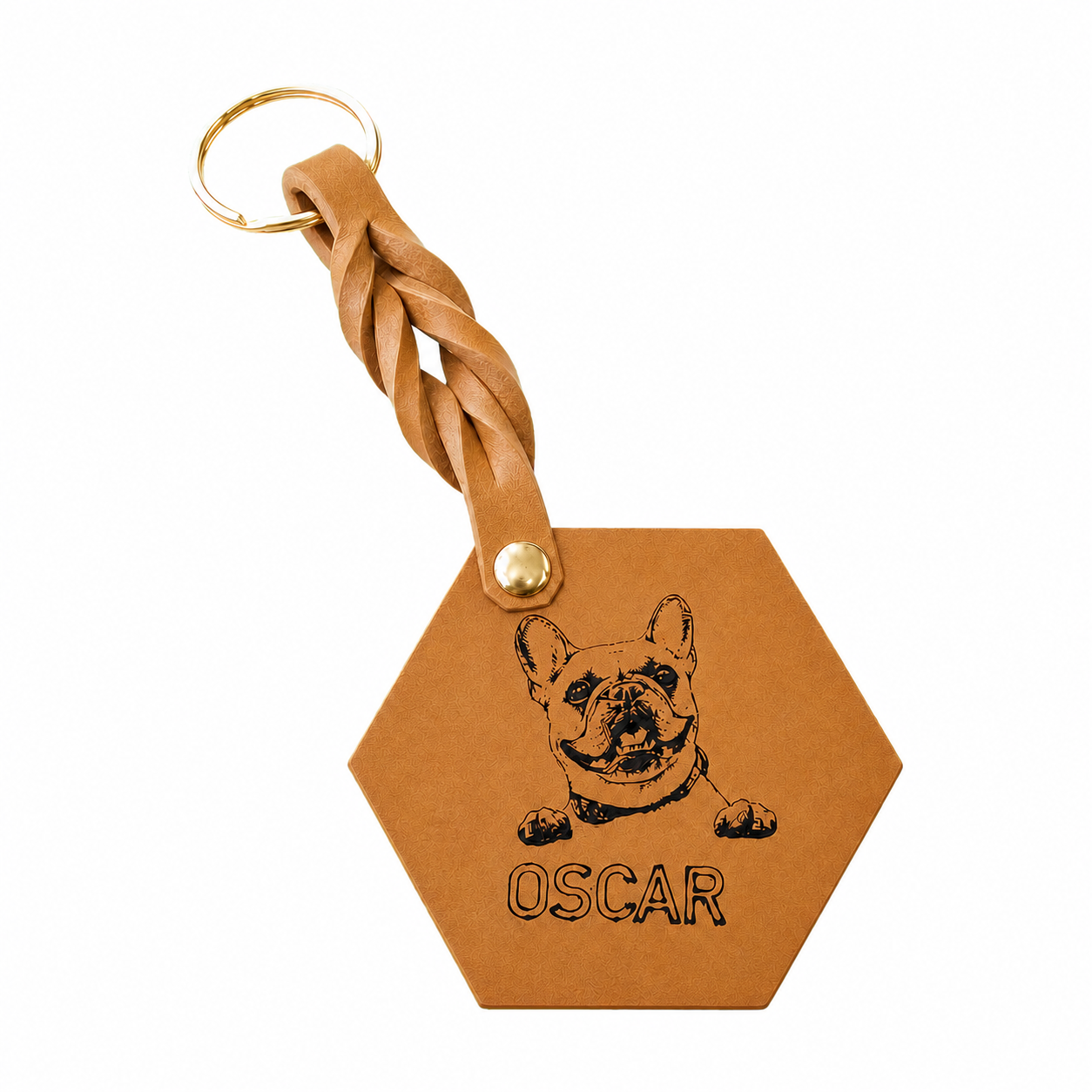 Custom Engraved Leather Keychain - Sahara
