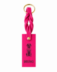 Custom Engraved Leather Keychain - Flamingo