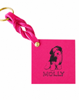 Custom Engraved Leather Keychain - Flamingo
