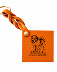 Custom Engraved Leather Keychain - Pumpkin
