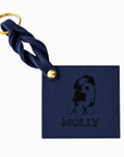 Custom Engraved Leather Keychain - Navy