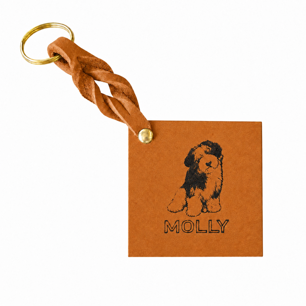 Custom Engraved Leather Keychain - Sahara