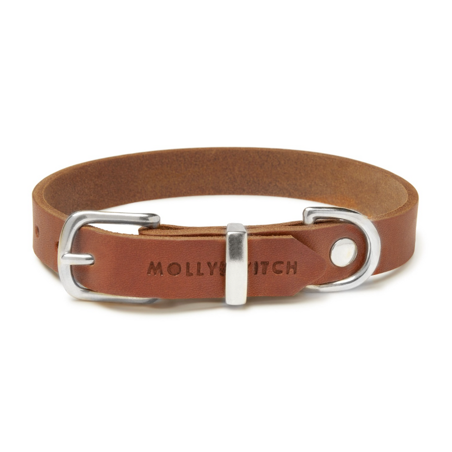 Butter Leather Dog Collar - Sahara Cognac