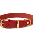 "Butter" Leder Hundehalsband - Chili Rot