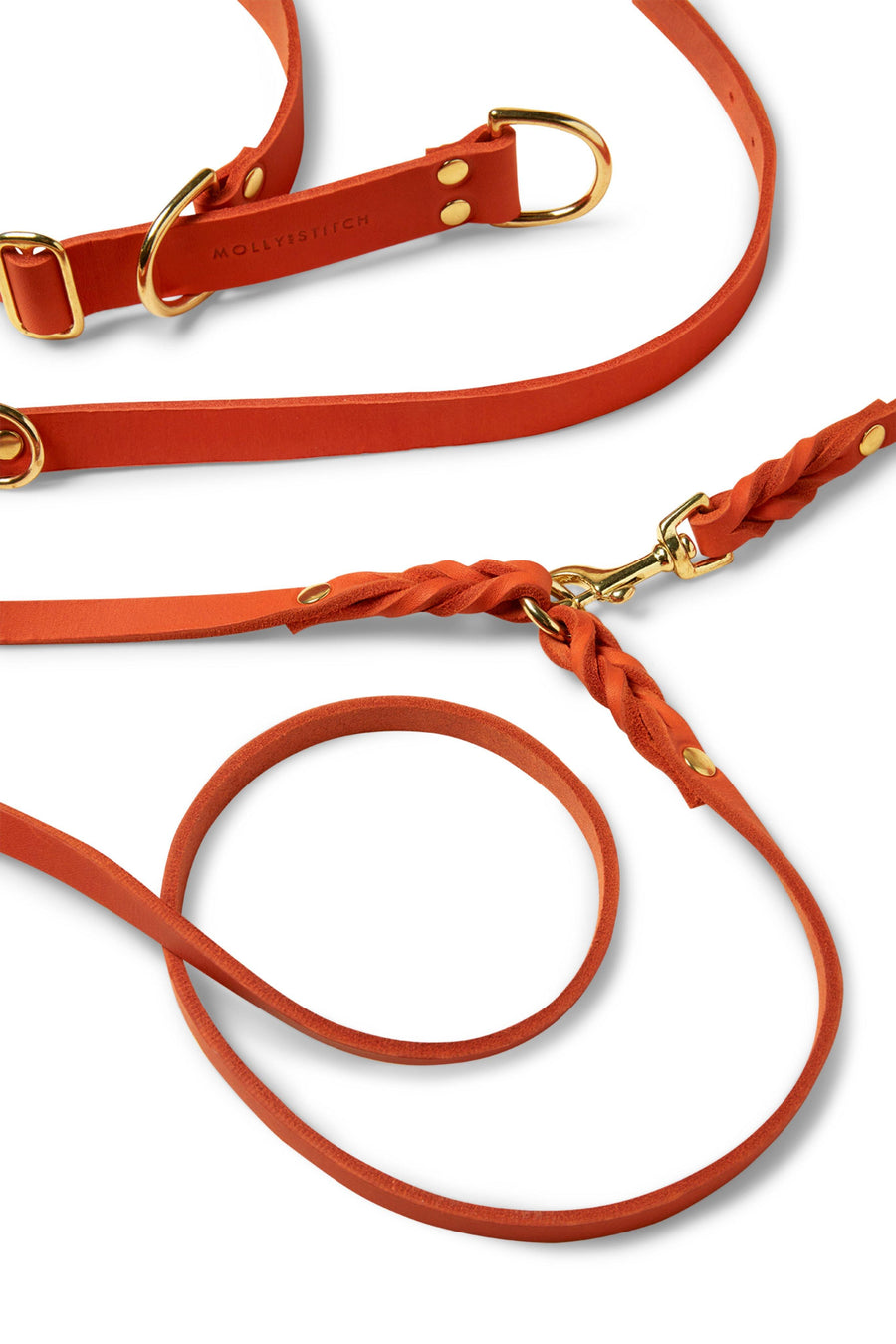 Butter Leather 3x Adjustable Dog Leash - Mango - Molly and Stitch GmbH