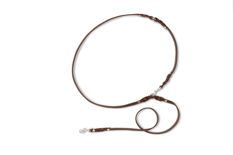 Butter Leather 3x Adjustable Dog Leash - Classic Brown - Molly and Stitch GmbH