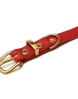 "Butter" Leder Hundehalsband - Chili Rot