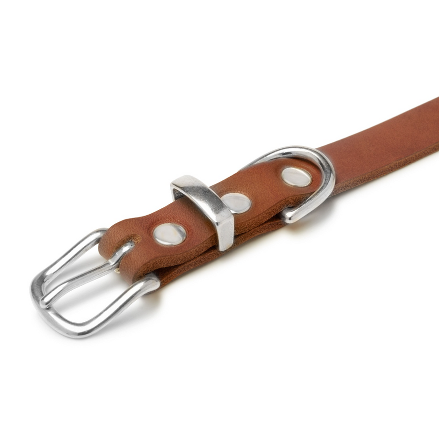 Butter Leather Dog Collar - Sahara Cognac