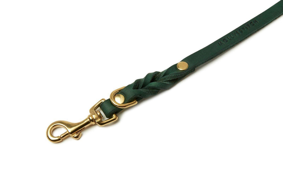 Butter Leather 3x Adjustable Dog Leash - Forest Green - Molly and Stitch GmbH