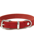 "Butter" Leder Hundehalsband - Chili Rot