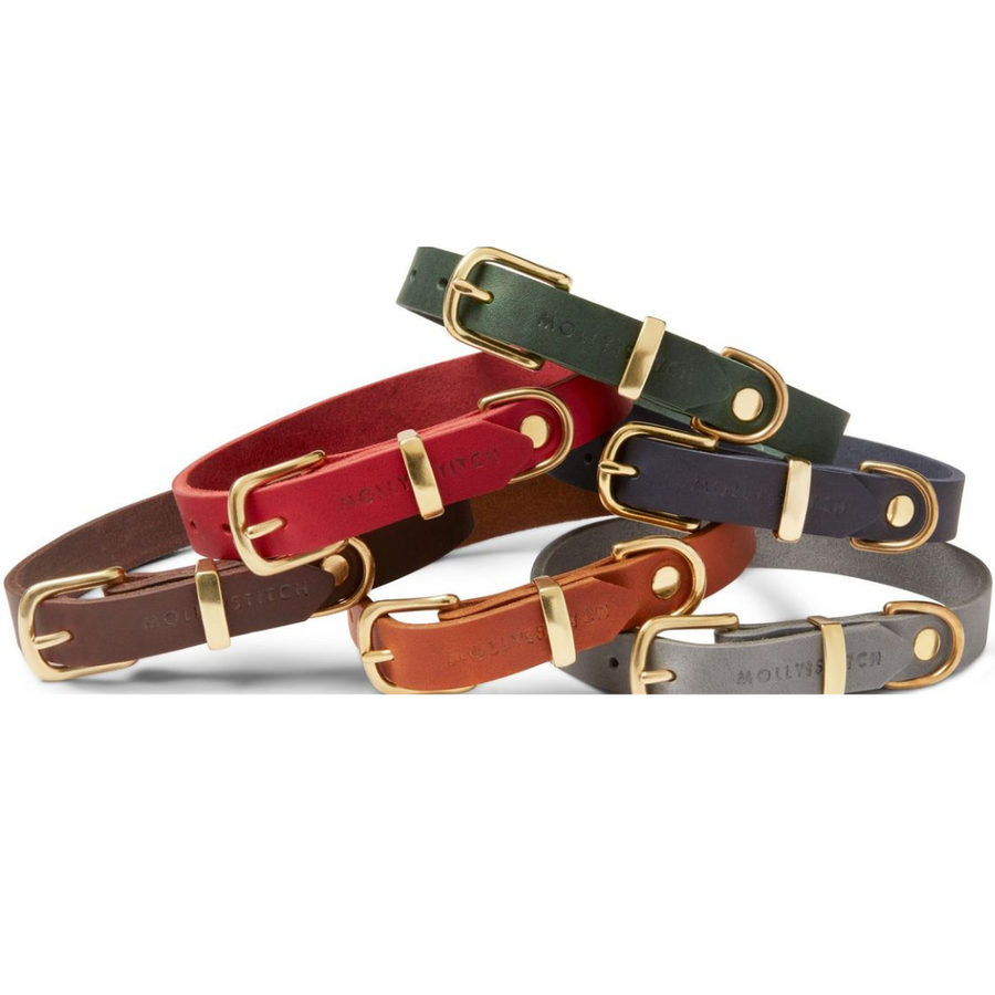 Butter Leather Dog Collar - Classic Brown