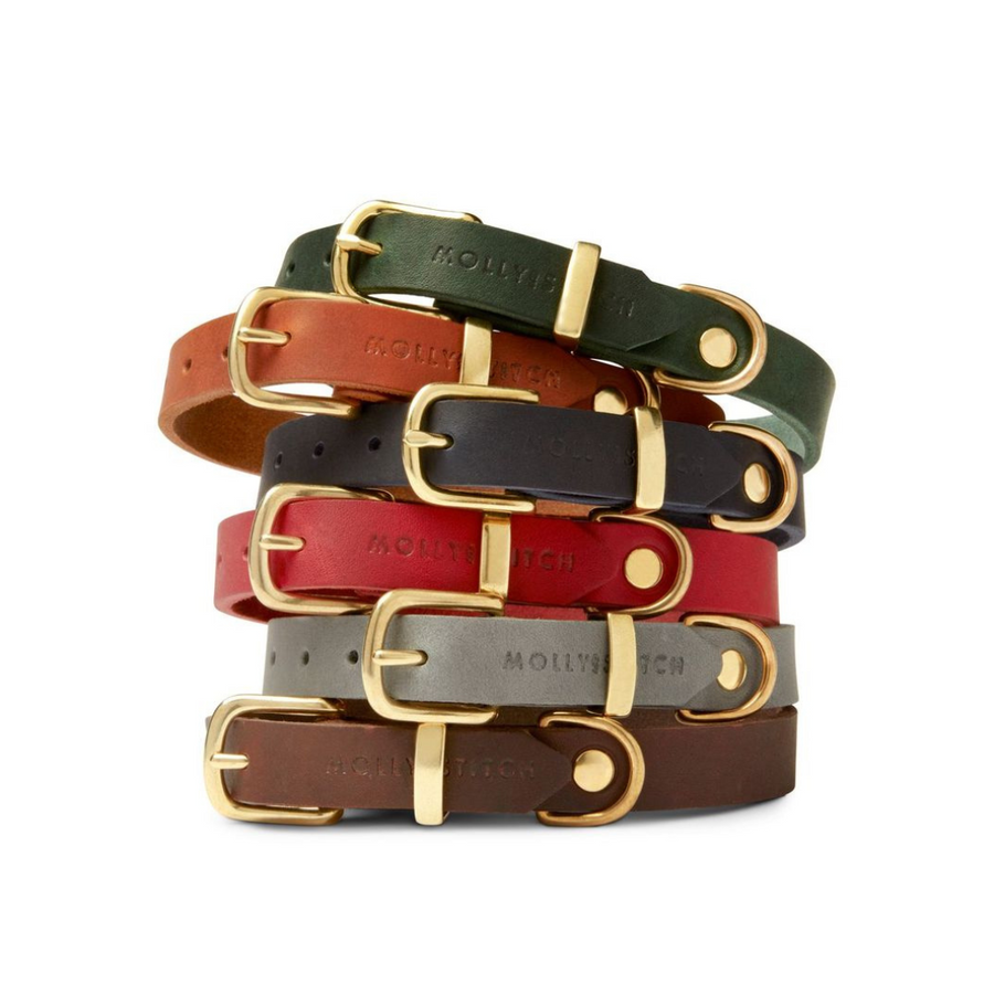 Butter Leather Dog Collar - Sahara Cognac