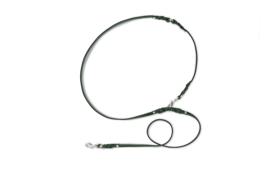 Butter Leather 3x Adjustable Dog Leash - Forest Green - Molly and Stitch GmbH