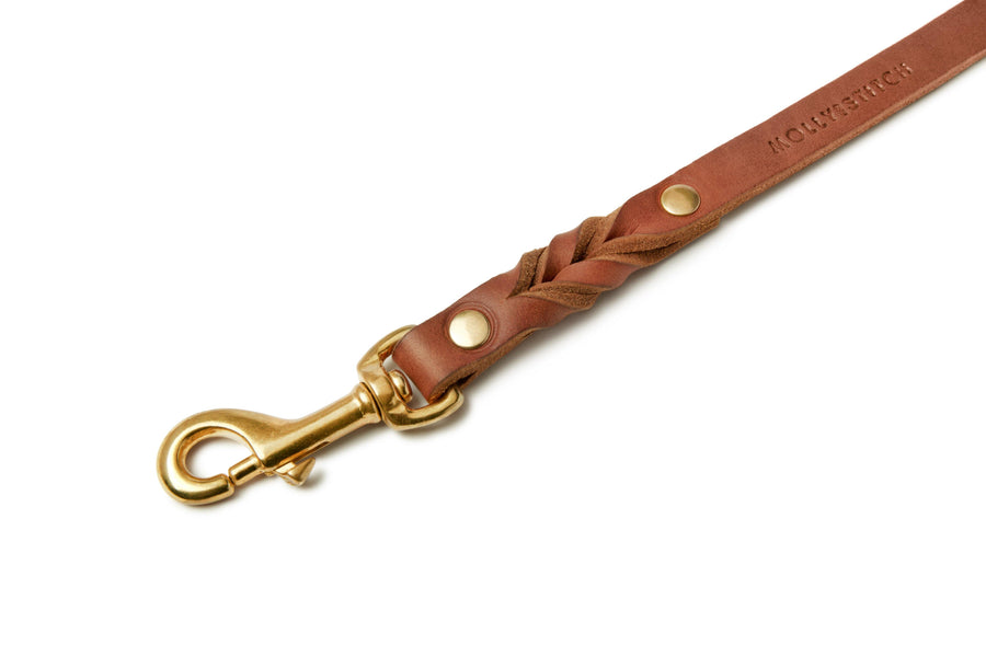 Butter Leather 3x Adjustable Dog Leash - Sahara Cognac - Molly and Stitch GmbH