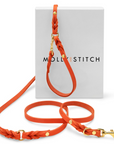 Butter Leather 3x Adjustable Dog Leash - Mango