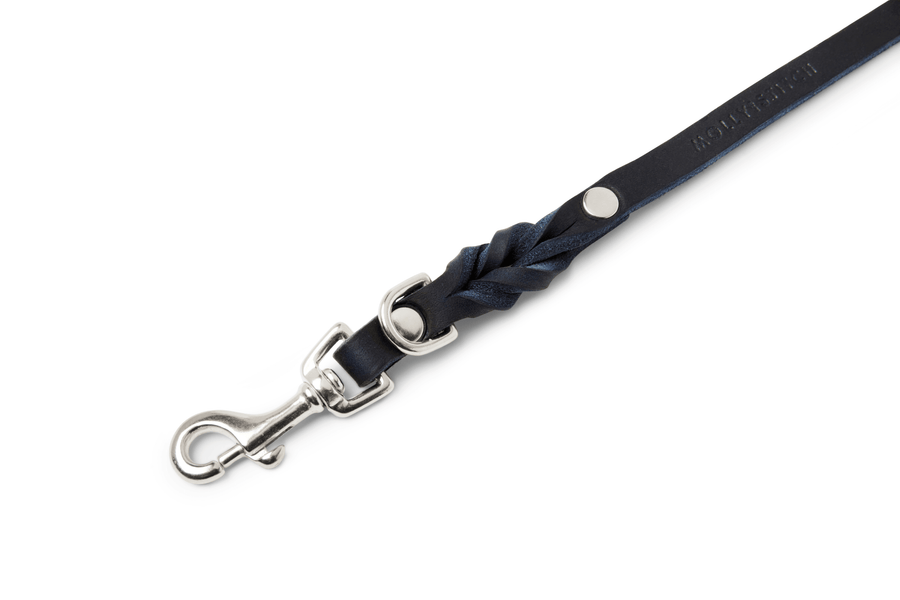 Butter Leather 3x Adjustable Dog Leash - Navy Blue - Molly and Stitch GmbH