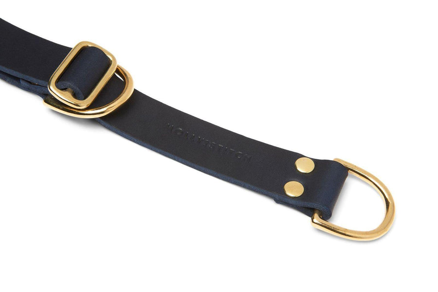 Butter Leather Retriever Dog Collar - Navy Blue - Molly and Stitch GmbH
