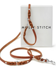 Butter Leather 3x Adjustable Dog Leash - Sahara Cognac